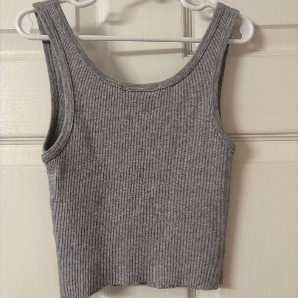 Gray Ribbed Tank Top - Picture 2 of 2